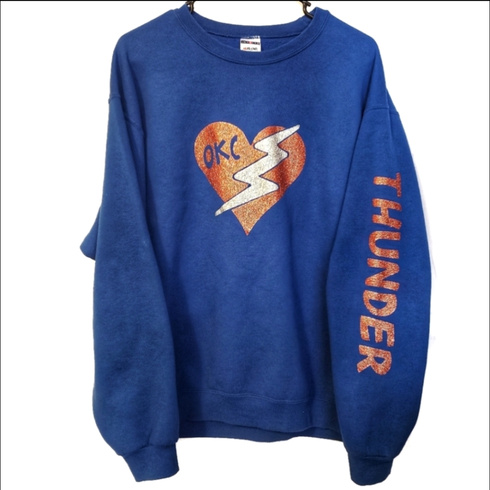 Oklahoma City Thunder Basketball Sweatshirt Size Large
